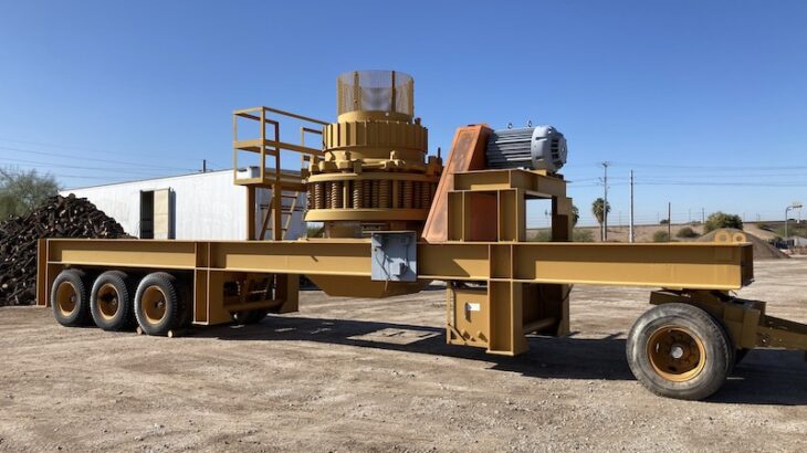 Telsmith 48S Style "D" Cone Crusher on portable chassis.