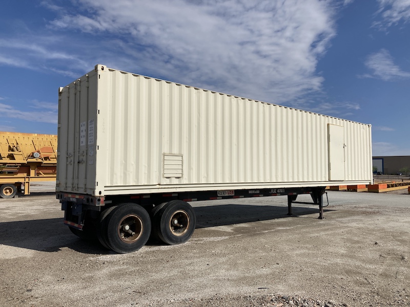 Used switchgear trailer, 8x40 container on tandem axle chassis